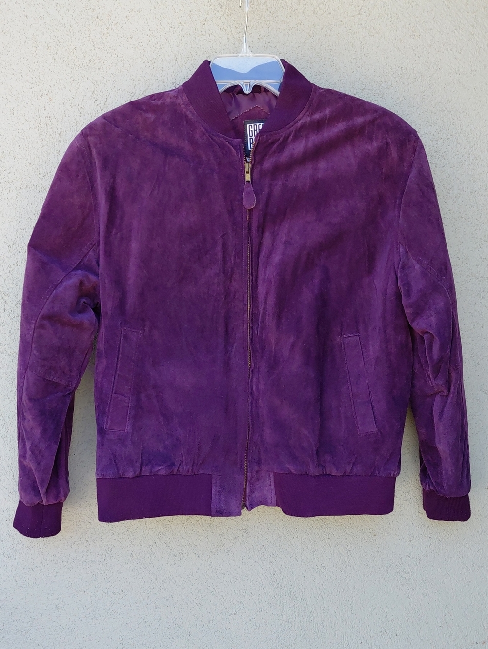 Vintage Purple Greg Bell Sport Suede Bomber Jacket Men's Medium Or Women's Large